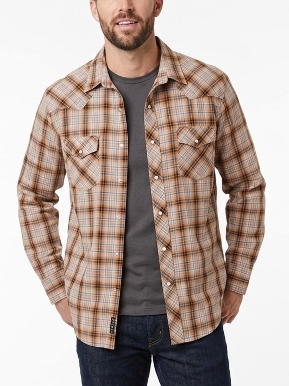 ROPER Men’s Western Plaid Button Down Snaps Shirt Rockabilly Cowboycore Size XL
